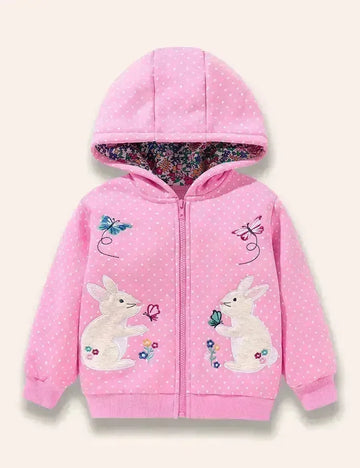 Bunny Appliqué Dotted Coat